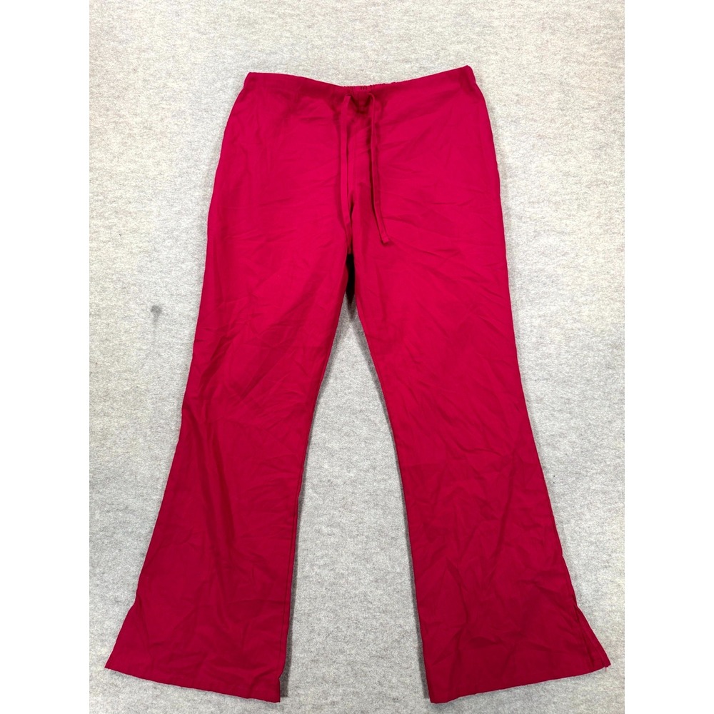 Cherokee Workwear Scrubs Pants Womens Medium Raspberry High Rise Flared Leg 4101
